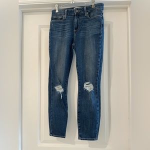Paige Size 29 Verdugo Crop Ripped Blue Jesns